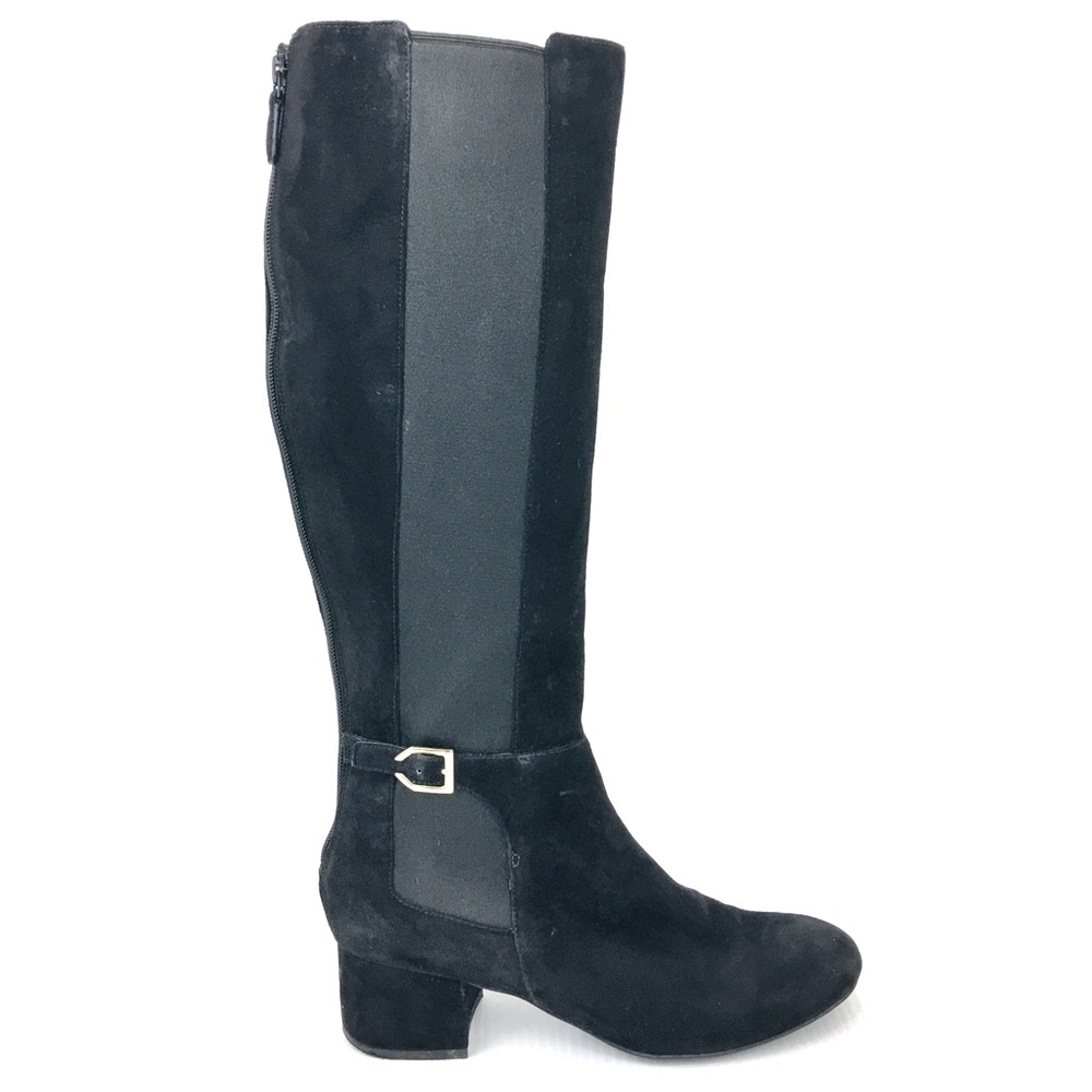 COLE HAAN Black Suede Knee High Boots